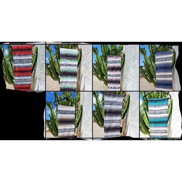 Burgundy color mexican blanket warm and thick falsa blanket beach blanket - Picture 3 of 4